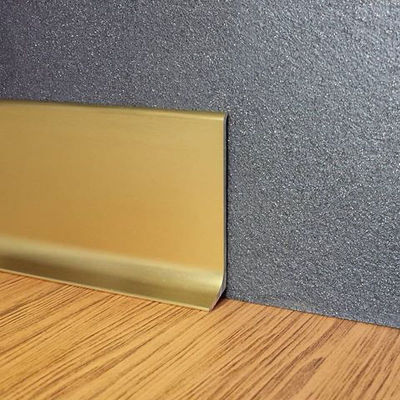 Samoprzylepny aluminiowy profil przypodłogowy 60 mm zakrzywiona metalowa listwa przypodłogowa
