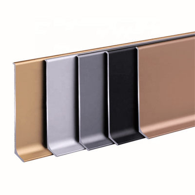 Ścienny aluminiowy profil przypodłogowy 2 mm metalowa listwa przypodłogowa