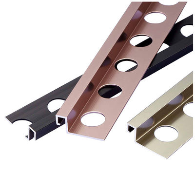Aluminium Profile Square Edge Tile Trim For Bathroom Floor  Metal Corner Trim