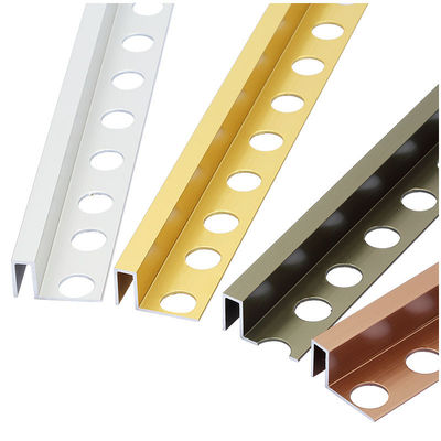 Aluminium Profile Square Edge Tile Trim For Bathroom Floor  Metal Corner Trim
