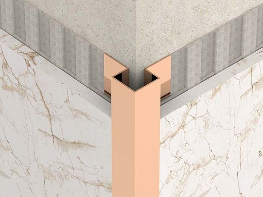 Bright Gold 2.5m Stainless Steel Quadrant Tile Trim Outside Angle