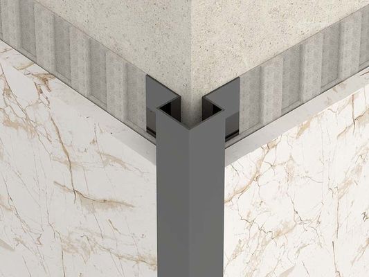 Bright Gold 2.5m Stainless Steel Quadrant Tile Trim Outside Angle