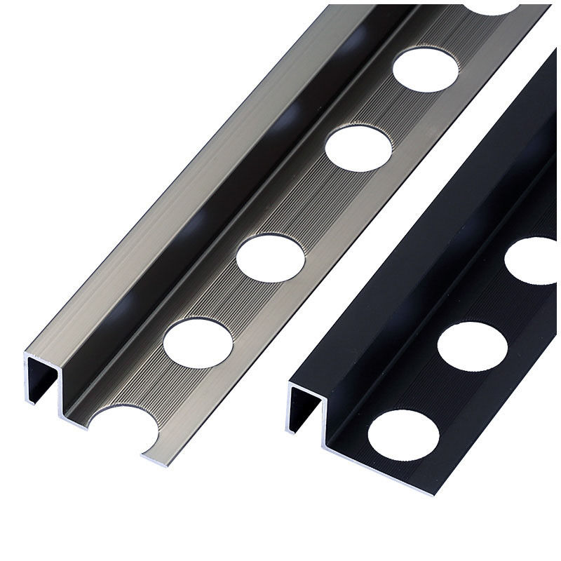 Aluminium Profile Square Edge Tile Trim For Bathroom Floor  Metal Corner Trim