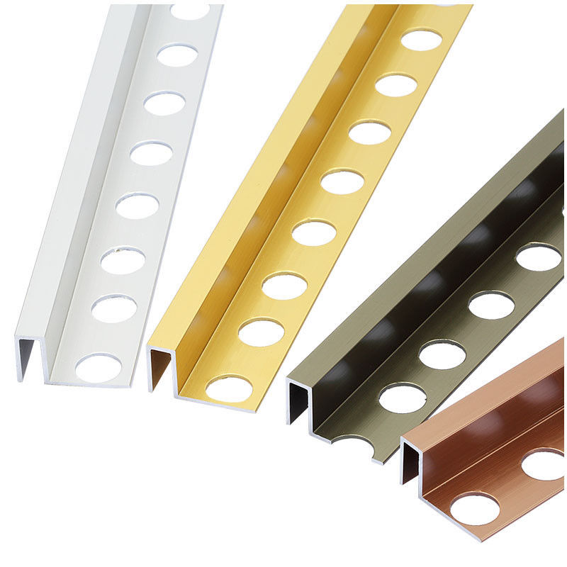 Aluminium Profile Square Edge Tile Trim For Bathroom Floor  Metal Corner Trim