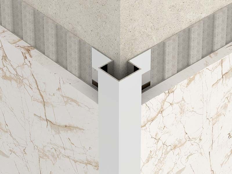 Bright Gold 2.5m Stainless Steel Quadrant Tile Trim Outside Angle