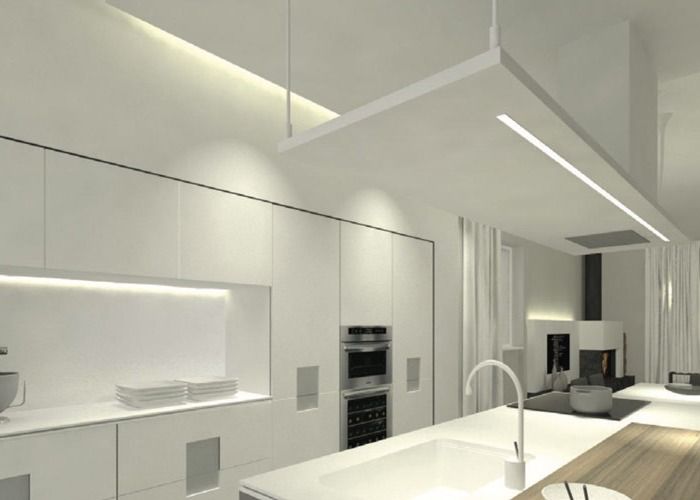 Recessed Aluminium LED Profile For Led Strips Lighting With Spring Clip