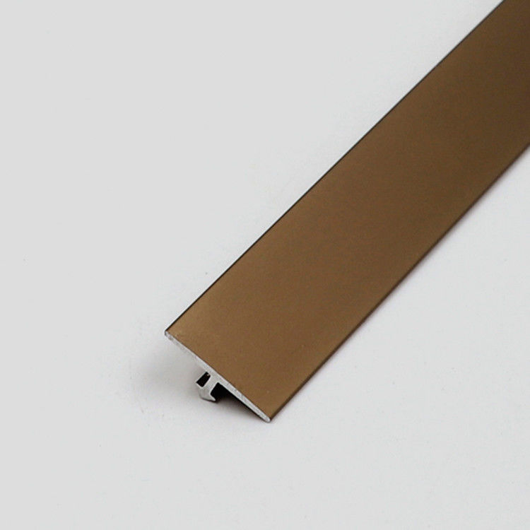 Aluminiowa anodowana złota aluminiowa kwadratowa krawędź wykończenia płytki w kształcie litery T T