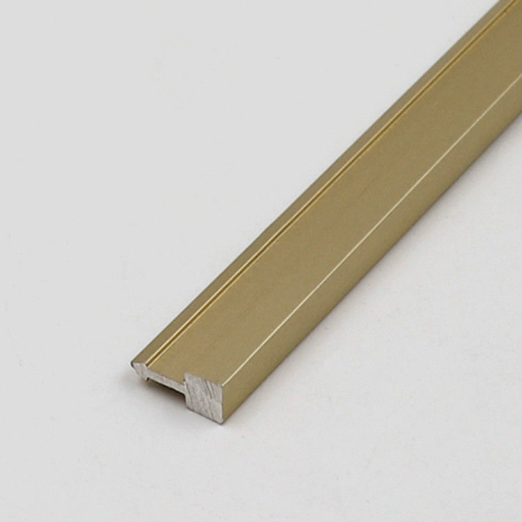 Aluminiowa anodowana złota aluminiowa kwadratowa krawędź wykończenia płytki w kształcie litery T T