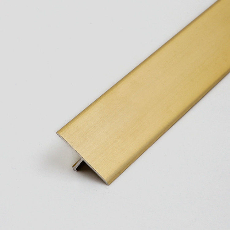 Aluminiowa anodowana złota aluminiowa kwadratowa krawędź wykończenia płytki w kształcie litery T T