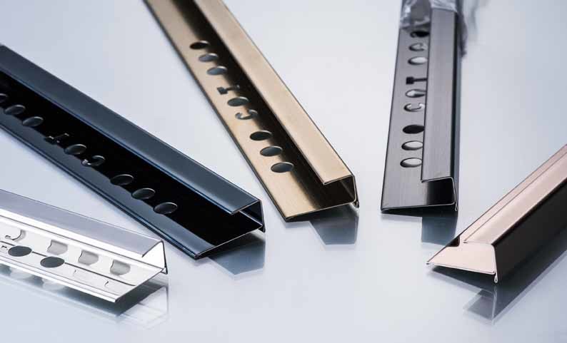Inside Corner Stainless Steel Metal Bullnose Border Edge Trim 2.5m