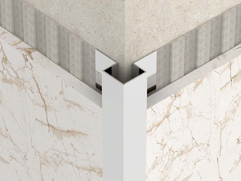 Bright Gold 2.5m Stainless Steel Quadrant Tile Trim Outside Angle