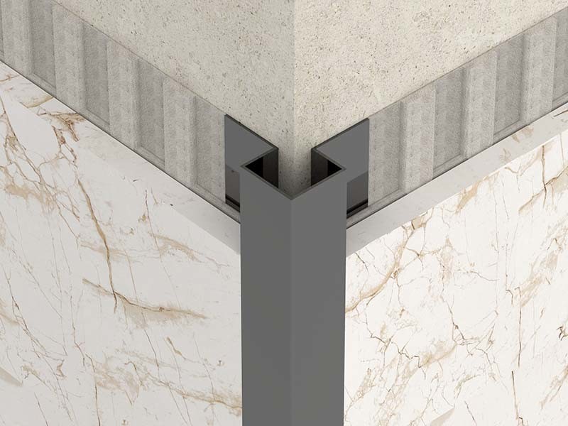 Bright Gold 2.5m Stainless Steel Quadrant Tile Trim Outside Angle