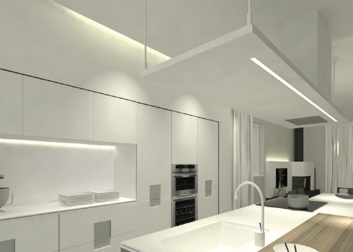 Recessed Aluminium LED Profile For Led Strips Lighting With Spring Clip