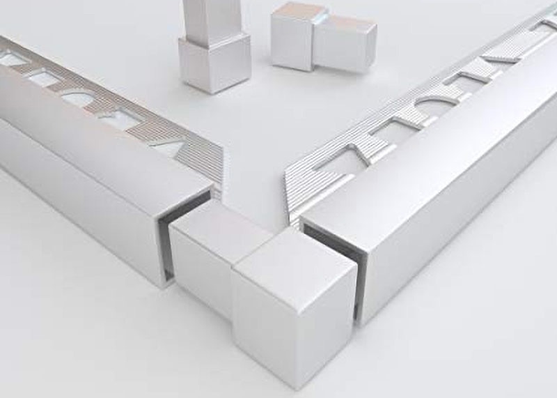 Aluminum Alloy Metal Tile Trims Interior Decoration Square Tile Edge Corner Trimming